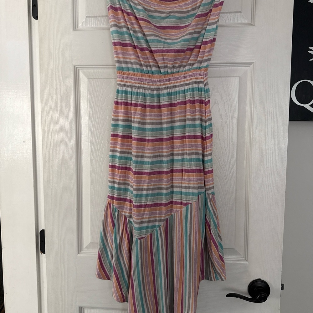 O'Neill Pink and Green Ruffled Tiered Sundress